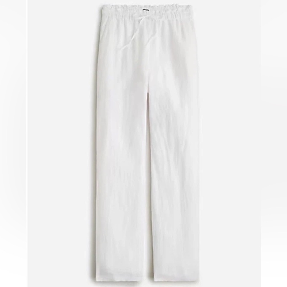 J. Crew White soleil linen pants L